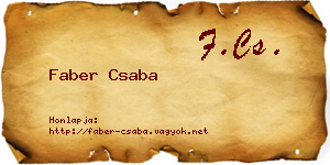 Faber Csaba névjegykártya